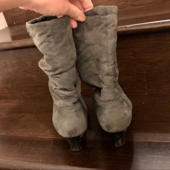 Aerosoles Gray Suede Mid-calf Slouch Boots, Size 7 - Picture 10 of 12